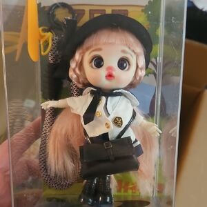 Dolls Pink Blonde Mini Fashion Doll with Black Accessories